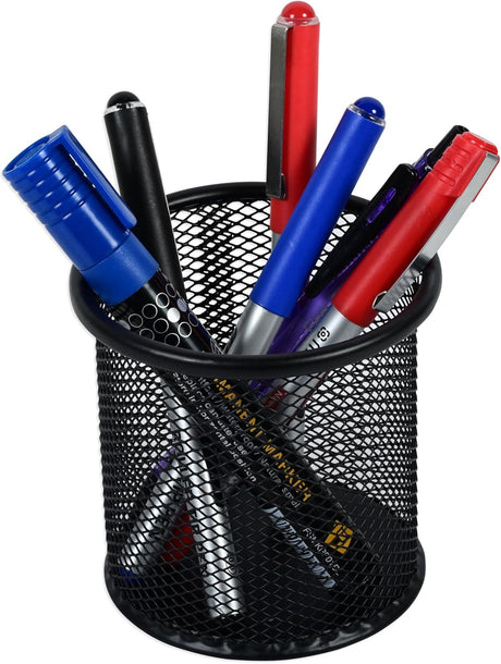 Fis Wire Mesh Pen Holder, Size (9X9.8Cm), Round Shape - Black Color - Fsph101Bk - Al Kabayel Discount CentreFis Wire Mesh Pen Holder, Size (9X9.8Cm), Round Shape - Black Color - Fsph101BkDesk Accessories & OrganizerFISAl Kabayel Discount Centre