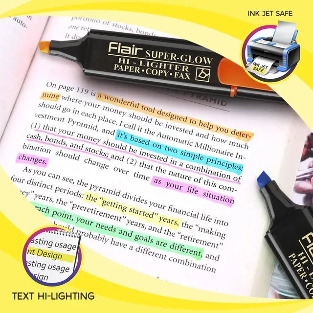 Flair Super Glow 4pcs Highlighter, Available in Fluorescent Colours - Al Kabayel Discount CentreFlair Super Glow 4pcs Highlighter, Available in Fluorescent ColoursPens, Pencils & MarkersFLAIRAl Kabayel Discount Centre
