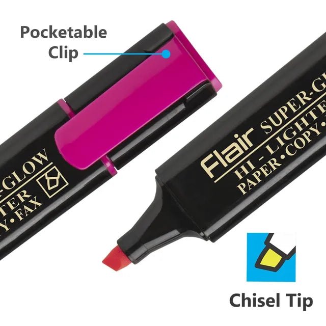 Flair Super Glow 4pcs Highlighter, Available in Fluorescent Colours - Al Kabayel Discount CentreFlair Super Glow 4pcs Highlighter, Available in Fluorescent ColoursPens, Pencils & MarkersFLAIRAl Kabayel Discount Centre