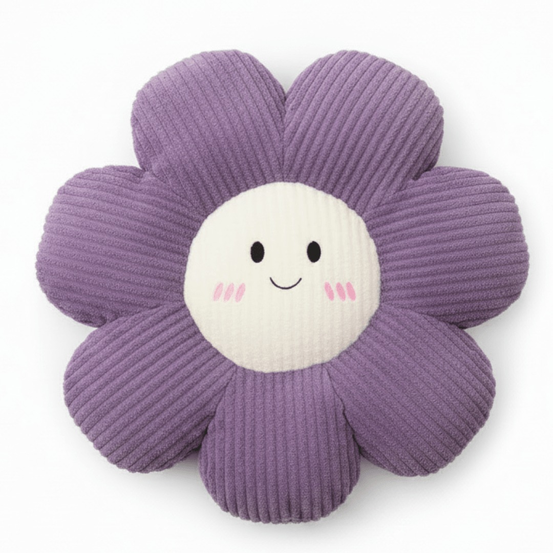Flower Corduroy Smiley Face Cushion - 45×45cm - Grey / Sage Green / Purple - Al Kabayel Discount CentreFlower Corduroy Smiley Face Cushion - 45×45cm - Grey / Sage Green / PurpleFloor Pillows & CushionsAKDCAl Kabayel Discount Centre