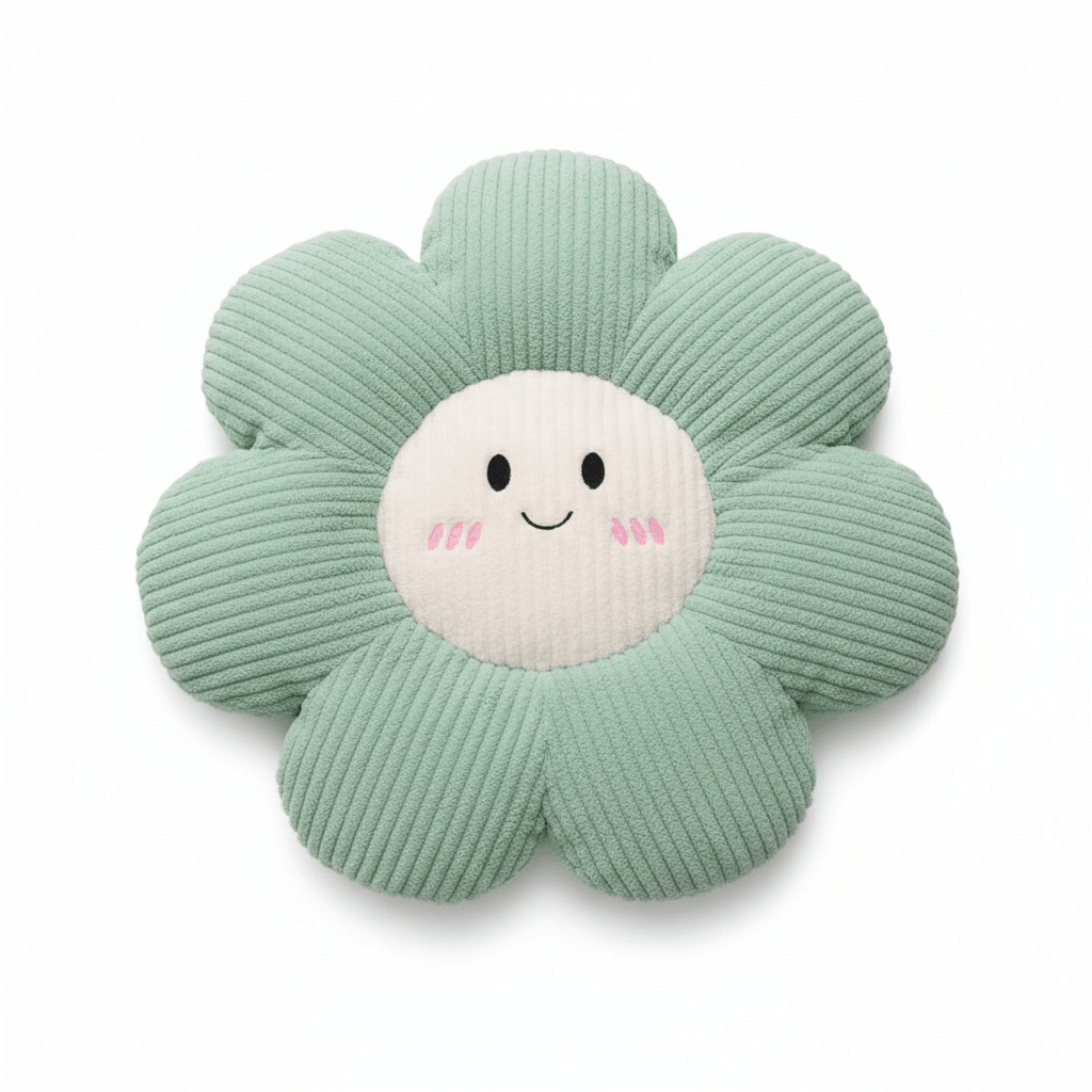 Flower Corduroy Smiley Face Cushion - 45×45cm - Grey / Sage Green / Purple - Al Kabayel Discount CentreFlower Corduroy Smiley Face Cushion - 45×45cm - Grey / Sage Green / PurpleFloor Pillows & CushionsAKDCAl Kabayel Discount Centre