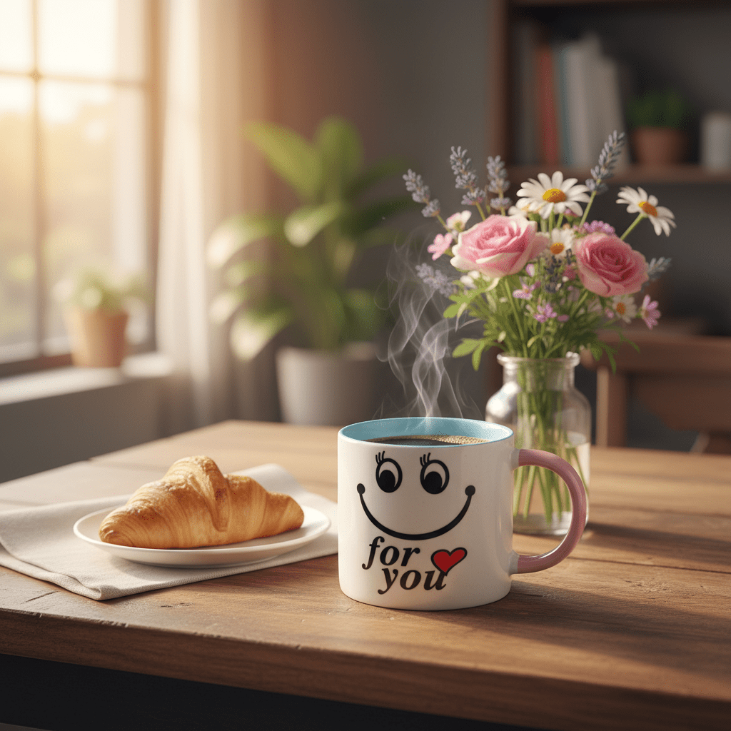 For You Smiley Ceramic Mug — 300ml | White & Pink Gift Mug with Blue Interior - Al Kabayel Discount CentreFor You Smiley Ceramic Mug — 300ml | White & Pink Gift Mug with Blue InteriorMugsAKDCAl Kabayel Discount Centre