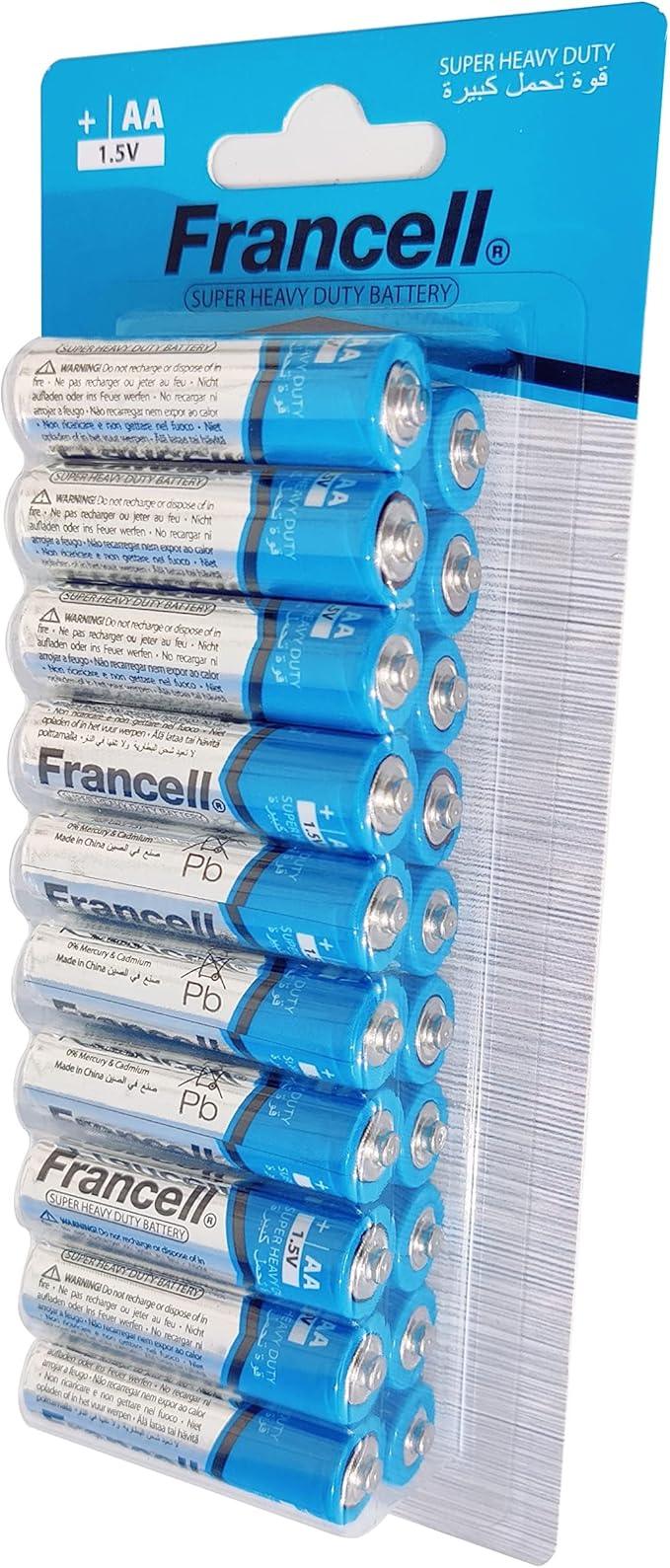 FRANCELL AA Super Heavy Duty Battery 1.5V, Pack of 20 - Al Kabayel Discount CentreFRANCELL AA Super Heavy Duty Battery 1.5V, Pack of 20BatteriesFRANCELLAl Kabayel Discount Centre