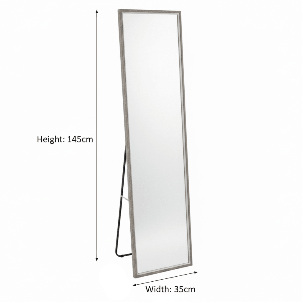 Full-Length Floor Mirror with Metal Stand – 145 × 35 cm - Al Kabayel Discount CentreFull-Length Floor Mirror with Metal Stand – 145 × 35 cmMirrorsAKDCAl Kabayel Discount Centre