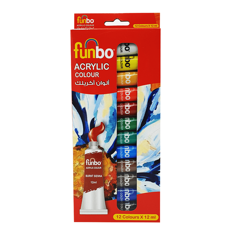 Funbo Acrylic Colour, 12 Colours*12ml - Al Kabayel Discount CentreFunbo Acrylic Colour, 12 Colours*12mlPaintsFUNBOAl Kabayel Discount Centre
