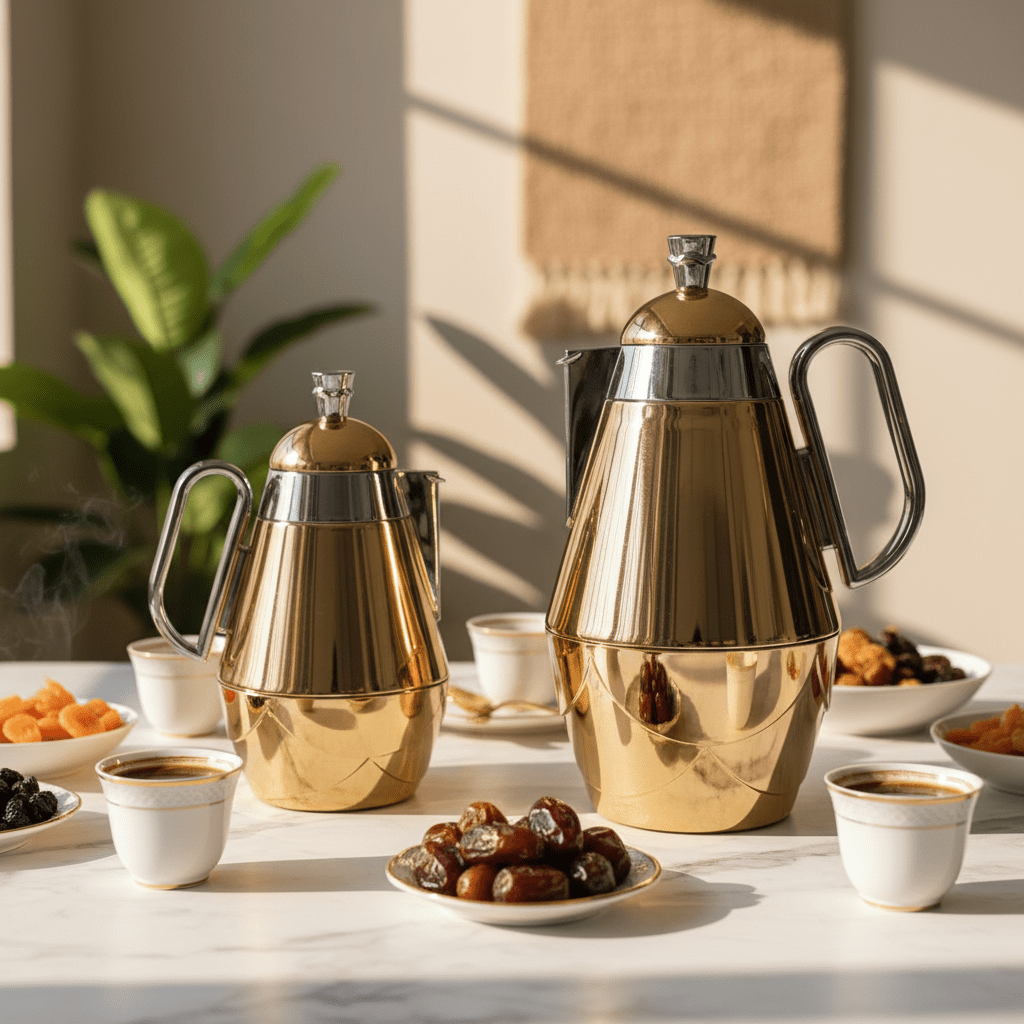 Fursan 2 - Piece Vacuum Flask Set – 0.7L & 1.0L Gold with Silver Stainless Steel Thermal Insulated Flask - Al Kabayel Discount CentreFursan 2 - Piece Vacuum Flask Set – 0.7L & 1.0L Gold with Silver Stainless Steel Thermal Insulated FlaskThermosFURSANAl Kabayel Discount Centre