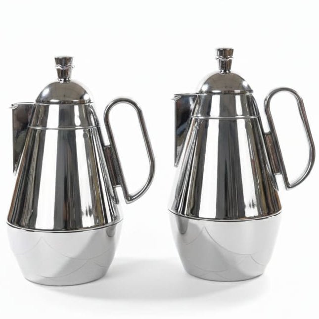 Fursan 2 - Piece Vacuum Flask Set – 0.7L & 1.0L Stainless Steel Thermal Insulated Coffee & Tea Server – Silver - Al Kabayel Discount CentreFursan 2 - Piece Vacuum Flask Set – 0.7L & 1.0L Stainless Steel Thermal Insulated Coffee & Tea Server – SilverThermosFURSANAl Kabayel Discount Centre