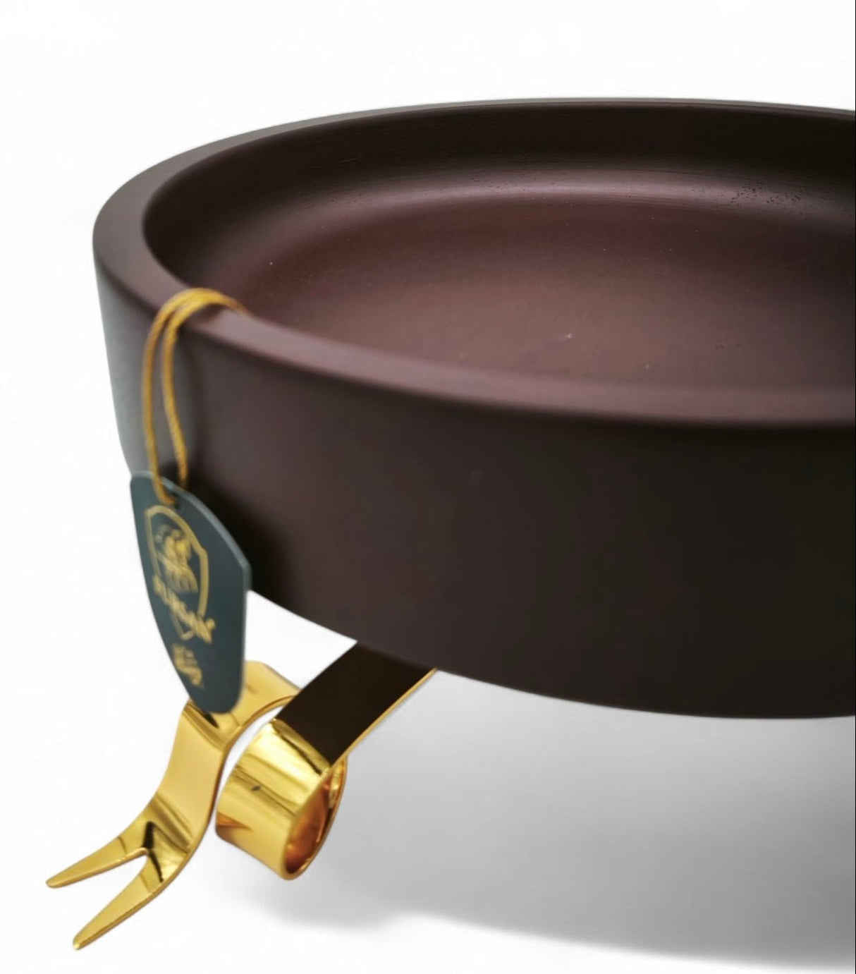 Fursan Date Tray With Stand 24Cm Brown Wood Gold - Al Kabayel Discount CentreFursan Date Tray With Stand 24Cm Brown Wood GoldServing TraysFURSANAl Kabayel Discount Centre