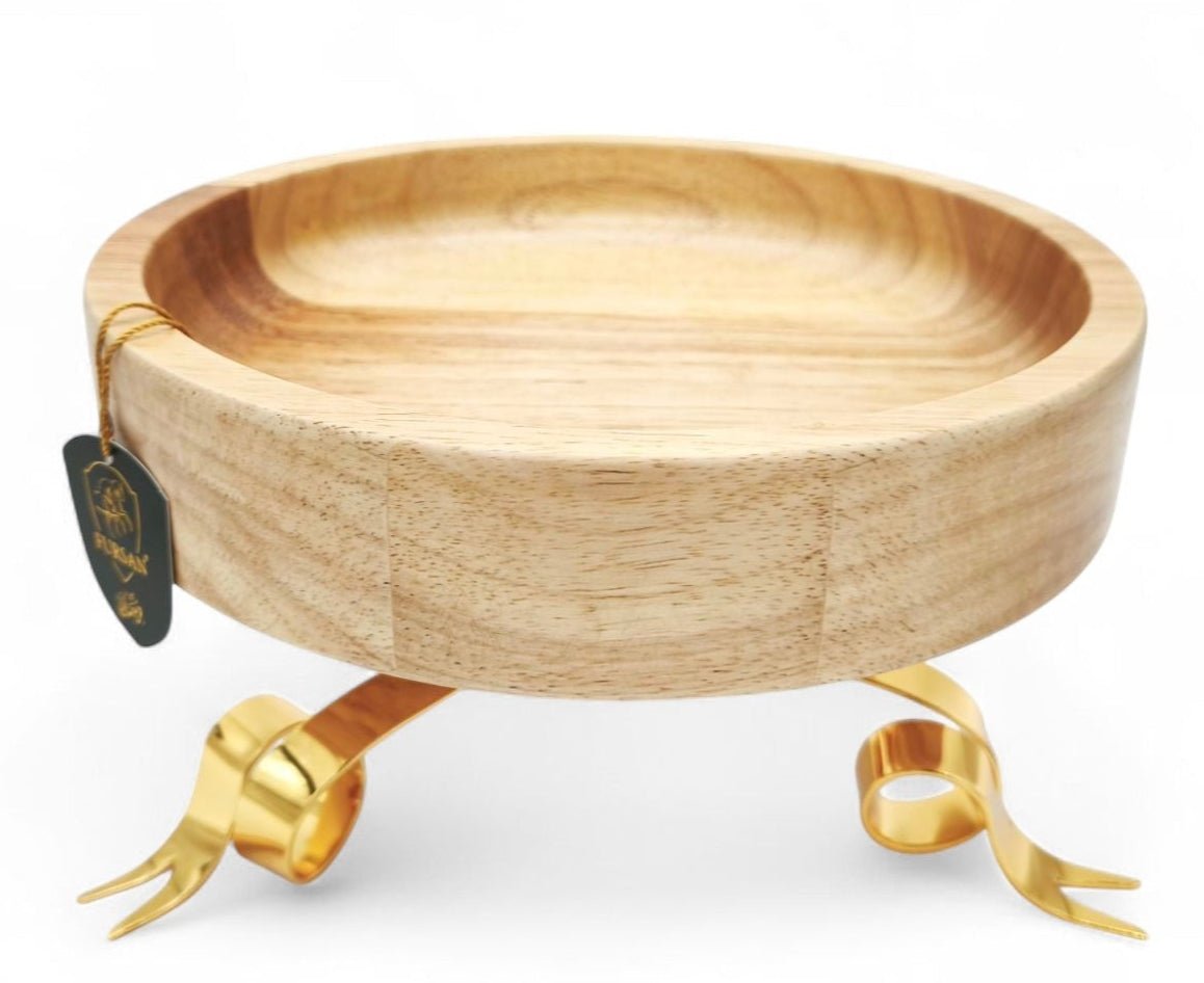 Fursan Date Tray With Stand 24Cm Wooden Gold - Al Kabayel Discount CentreFursan Date Tray With Stand 24Cm Wooden GoldServing TraysFURSANAl Kabayel Discount Centre