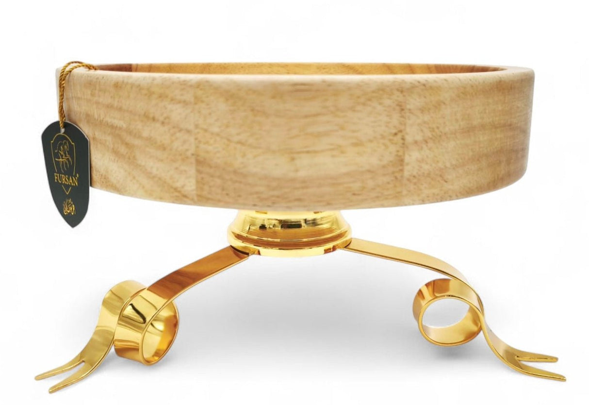 Fursan Date Tray With Stand 24Cm Wooden Gold - Al Kabayel Discount CentreFursan Date Tray With Stand 24Cm Wooden GoldServing TraysFURSANAl Kabayel Discount Centre