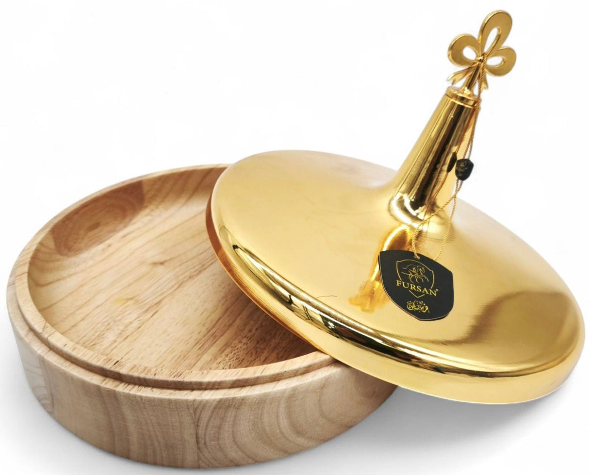 Fursan Dates Tray 24Cm Wooden With Gold Lid - Al Kabayel Discount CentreFursan Dates Tray 24Cm Wooden With Gold LidServing TraysFURSANAl Kabayel Discount Centre