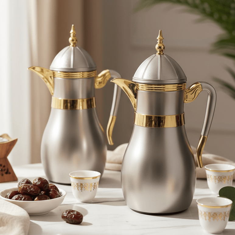 Fursan Deluxe Insulated Vacuum Flask Set of 2 (1 Liter × 2) – Rich Gold Color with Nickel Accents, Heavy - Duty Stainless Steel for Long - Lasting Performance - Al Kabayel Discount CentreFursan Deluxe Insulated Vacuum Flask Set of 2 (1 Liter × 2) – Rich Gold Color with Nickel Accents, Heavy - Duty Stainless Steel for Long - Lasting PerformanceFURSANAl Kabayel Discount Centre