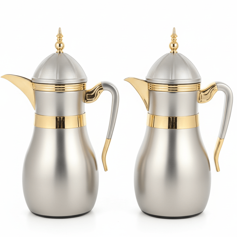 Fursan Deluxe Insulated Vacuum Flask Set of 2 (1 Liter × 2) – Rich Gold Color with Nickel Accents, Heavy - Duty Stainless Steel for Long - Lasting Performance - Al Kabayel Discount CentreFursan Deluxe Insulated Vacuum Flask Set of 2 (1 Liter × 2) – Rich Gold Color with Nickel Accents, Heavy - Duty Stainless Steel for Long - Lasting PerformanceFURSANAl Kabayel Discount Centre