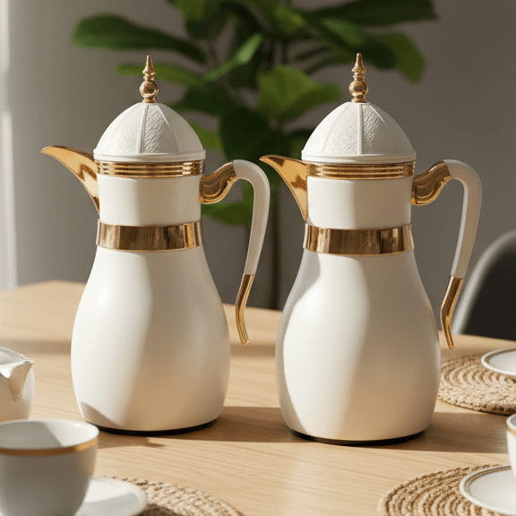 Fursan Elegant Gold Series 2 - Piece Vacuum Flask Set (1 Liter Each) – Premium Gold Finish with White Accents, Superior Heat Retention and Stylish Serving Design - Al Kabayel Discount CentreFursan Elegant Gold Series 2 - Piece Vacuum Flask Set (1 Liter Each) – Premium Gold Finish with White Accents, Superior Heat Retention and Stylish Serving DesignFURSANAl Kabayel Discount Centre