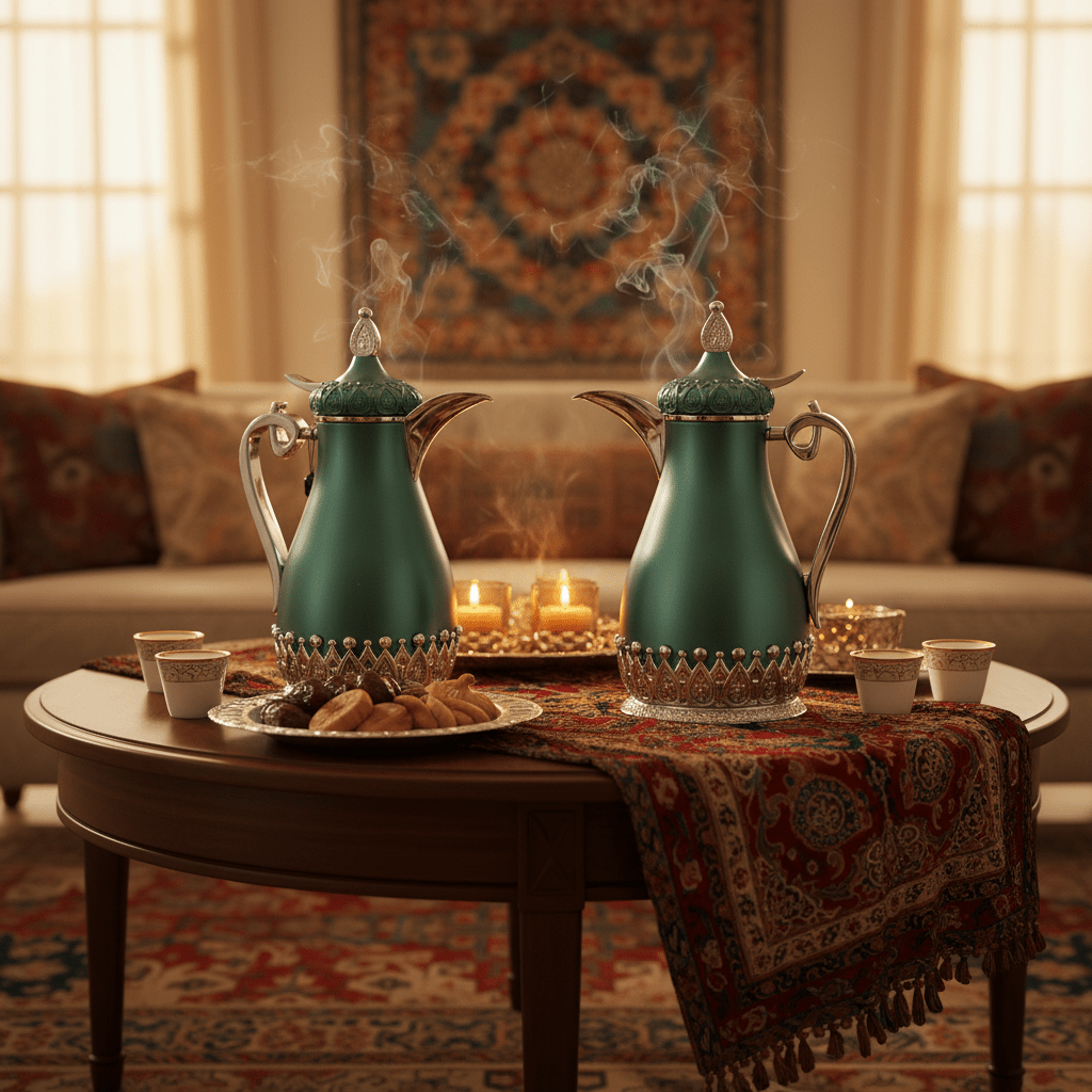 Fursan Elegant Vacuum Flask Set – 2 Pieces, 1 Litre Each, Matt Green with Shiny Silver - Al Kabayel Discount CentreFursan Elegant Vacuum Flask Set – 2 Pieces, 1 Litre Each, Matt Green with Shiny SilverThermosFURSANAl Kabayel Discount Centre