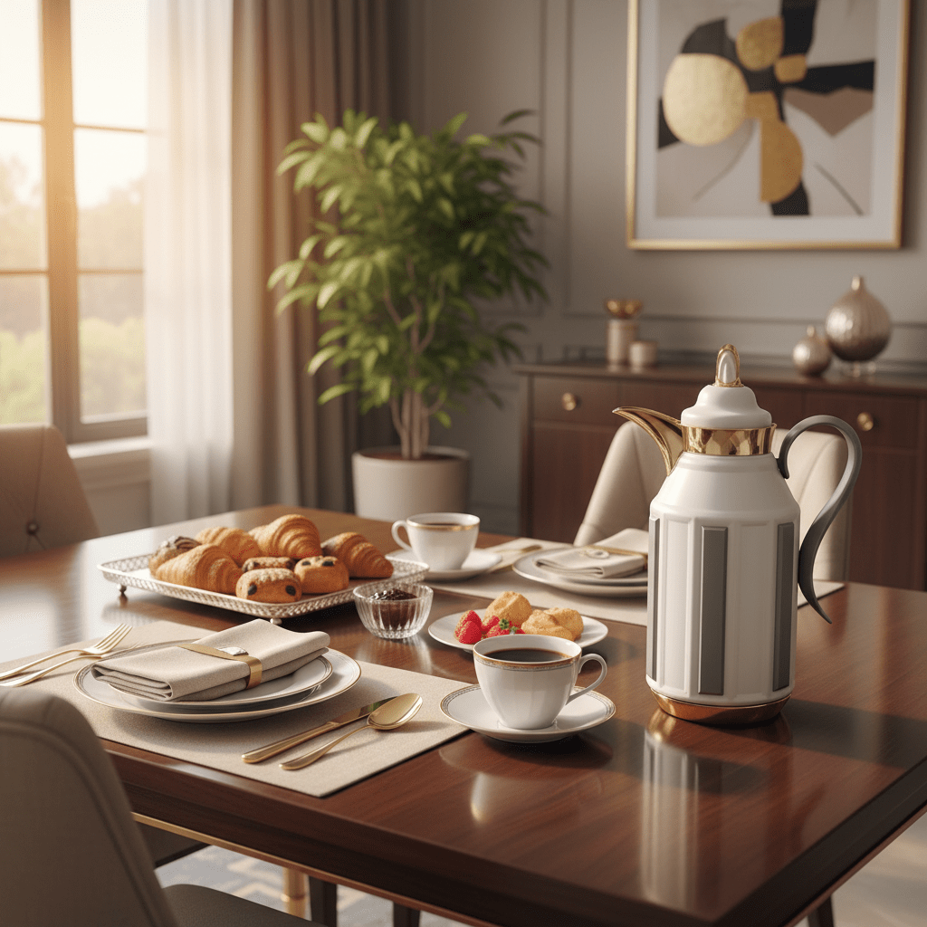 Fursan Premium 2 - Piece Vacuum Flask Set 1+1L White & Gold with Grey Accent Model 2 - Al Kabayel Discount CentreFursan Premium 2 - Piece Vacuum Flask Set 1+1L White & Gold with Grey Accent Model 2ThermosFURSANAl Kabayel Discount Centre