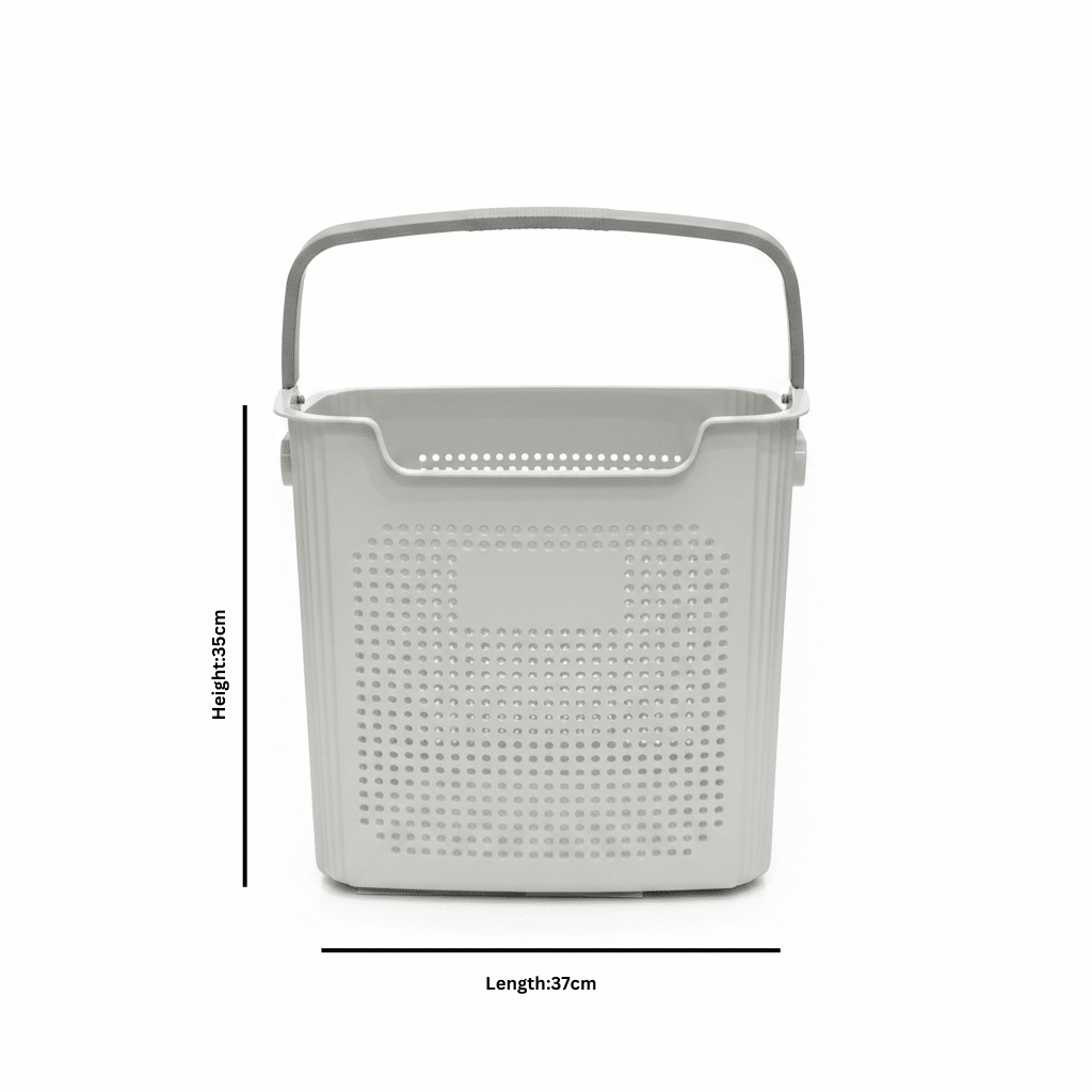 G-Spark Light Grey Plastic Laundry Basket with Handle - 35×37cm - Al Kabayel Discount CentreG-Spark Light Grey Plastic Laundry Basket with Handle - 35×37cmOrganizers & AccessoriesG-SPARKAl Kabayel Discount Centre