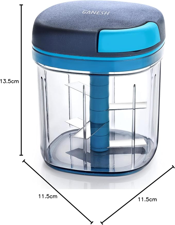 Ganesh Multipurpose Plastic Vegetable Master Chopper with 5 Stainless Steel Blades Blades for Effortlessly Chopping Vegetables and Fruits for Your Kitchen, XL Large Jumbo Chopper (900 Ml) - Al Kabayel Discount CentreGanesh Multipurpose Plastic Vegetable Master Chopper with 5 Stainless Steel Blades Blades for Effortlessly Chopping Vegetables and Fruits for Your Kitchen, XL Large Jumbo Chopper (900 Ml)Kitchen Utensils & GadgetsGANESHAl Kabayel Discount Centre