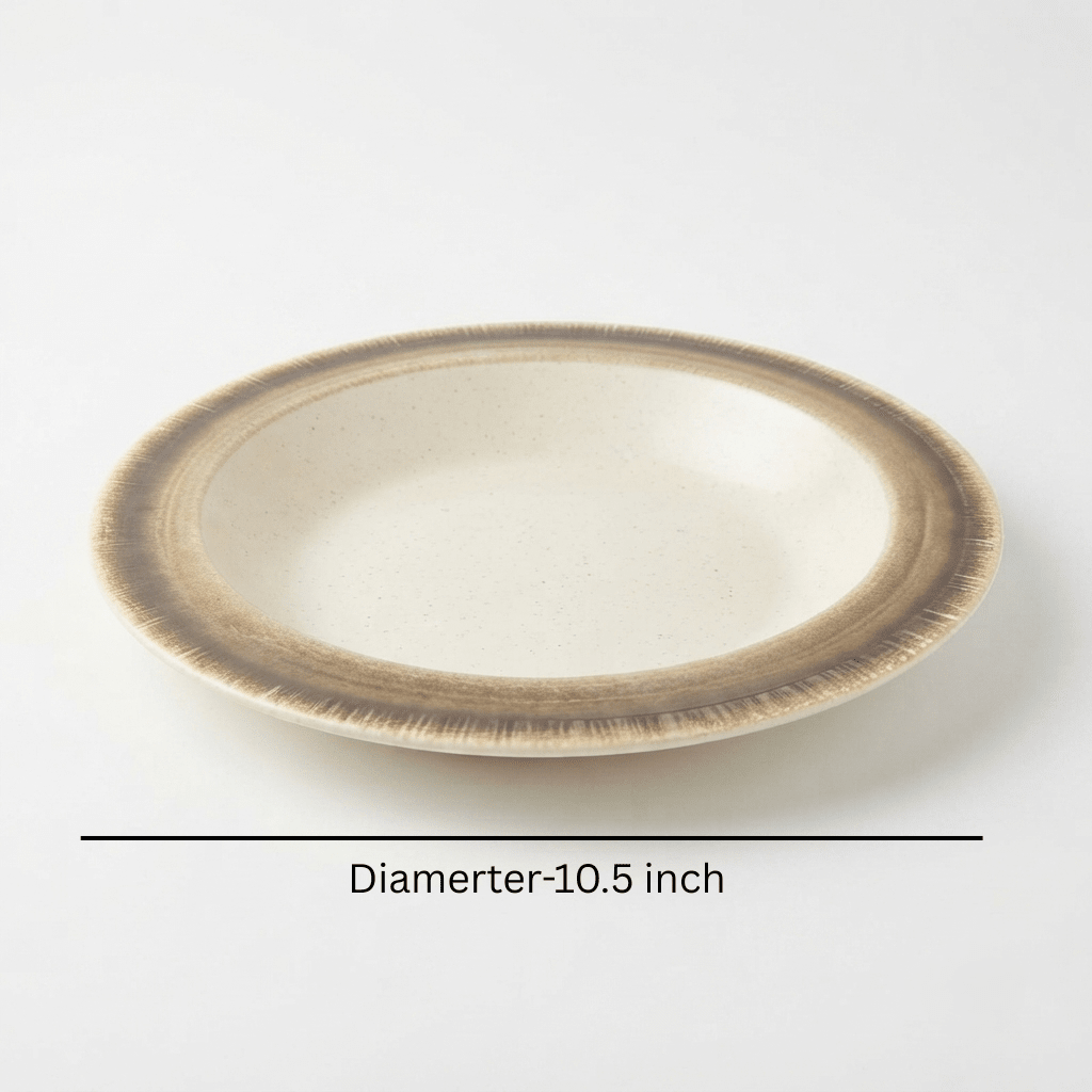 Garall Melamine Deep Plate 10.5" – Stone Series – Cream & Dark Rim - Al Kabayel Discount CentreGarall Melamine Deep Plate 10.5" – Stone Series – Cream & Dark RimPlatesGARALLAl Kabayel Discount Centre