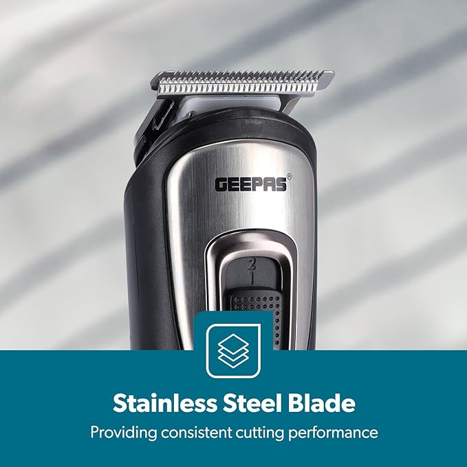 GEEPAS 11 - IN - 1 Rechargeable Grooming Set With 6 Interchangeable Heads and 4 Comb Attachments - GTR8300 - Al Kabayel Discount CentreGEEPAS 11 - IN - 1 Rechargeable Grooming Set With 6 Interchangeable Heads and 4 Comb Attachments - GTR8300Personal Care & Styling ToolsGEEPASAl Kabayel Discount Centre