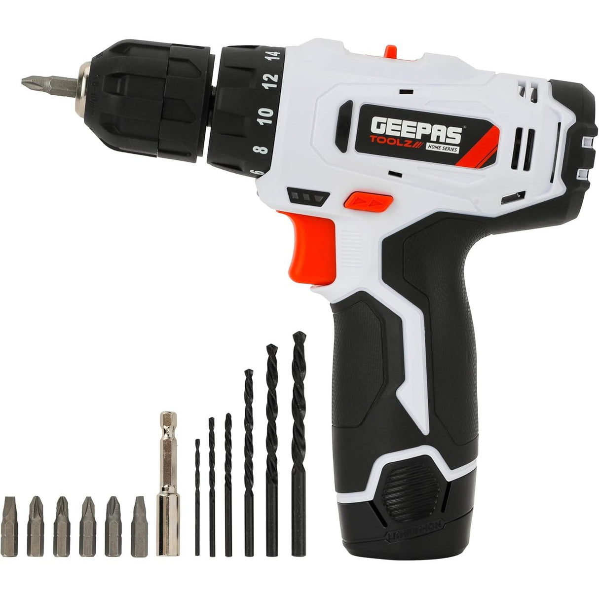 Geepas 12V Cordless Percussion Drill with Hammer Function, 13 Drill Bits & 15+1 Torque Settings, 0–550RPM - Al Kabayel Discount CentreGeepas 12V Cordless Percussion Drill with Hammer Function, 13 Drill Bits & 15+1 Torque Settings, 0–550RPMToolsGEEPASAl Kabayel Discount Centre