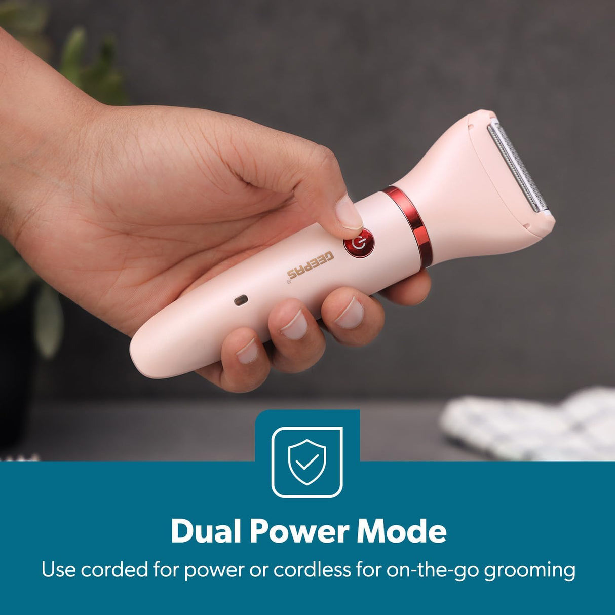 Geepas 3 - in - 1 Waterproof Lady Shaver Set | Wet & Dry Rechargeable Electric Razor for Women with Facial Hair & Body Trimmer Heads | Cordless Portable LED Indicator | USB Charging, Gift for Women - Al Kabayel Discount CentreGeepas 3 - in - 1 Waterproof Lady Shaver Set | Wet & Dry Rechargeable Electric Razor for Women with Facial Hair & Body Trimmer Heads | Cordless Portable LED Indicator | USB Charging, Gift for WomenTrimmerGEEPASAl Kabayel Discount Centre