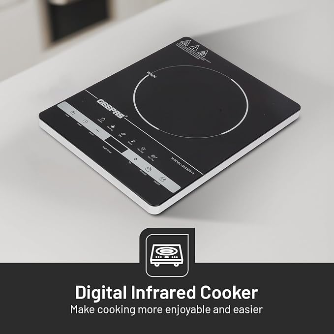 Geepas 4 Digit LED Display Digital Infrared Cooker, GIC33013 | 8 Temperature Settings | 3hrs Programmable Timer | 2000W Ceramic Heating Element - Al Kabayel Dicount CenterGeepas 4 Digit LED Display Digital Infrared Cooker, GIC33013 | 8 Temperature Settings | 3hrs Programmable Timer | 2000W Ceramic Heating ElementElectric Pans & Hot PlatesgeepassAl Kabayel Dicount Center
