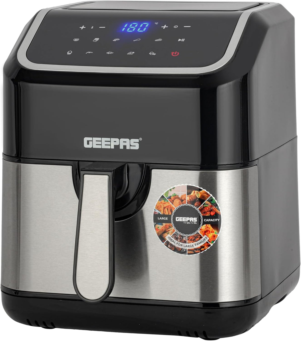 Geepas 5L Digital Air Fryer with Vortex – 10 - in - 1 Convection Air Fryer with LED Touchscreen, 60 Minutes Timer & Non - Stick Basket – Oil Free Toaster Oven - Al Kabayel Discount CentreGeepas 5L Digital Air Fryer with Vortex – 10 - in - 1 Convection Air Fryer with LED Touchscreen, 60 Minutes Timer & Non - Stick Basket – Oil Free Toaster OvenAir FryersGEEPASAl Kabayel Discount Centre
