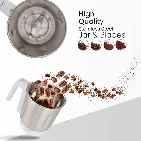 Geepas Coffee Grinder GCG6105 - 450W Electric Grinder | Separate Stainless Steel Blades for Coffee Beans, Spices & Dried Nuts Grinding | Detachable Bowl |Large Capacity Mill - Al Kabayel Dicount CenterGeepas Coffee Grinder GCG6105 - 450W Electric Grinder | Separate Stainless Steel Blades for Coffee Beans, Spices & Dried Nuts Grinding | Detachable Bowl |Large Capacity MillElectric Blade GrindersgeepassAl Kabayel Dicount Center