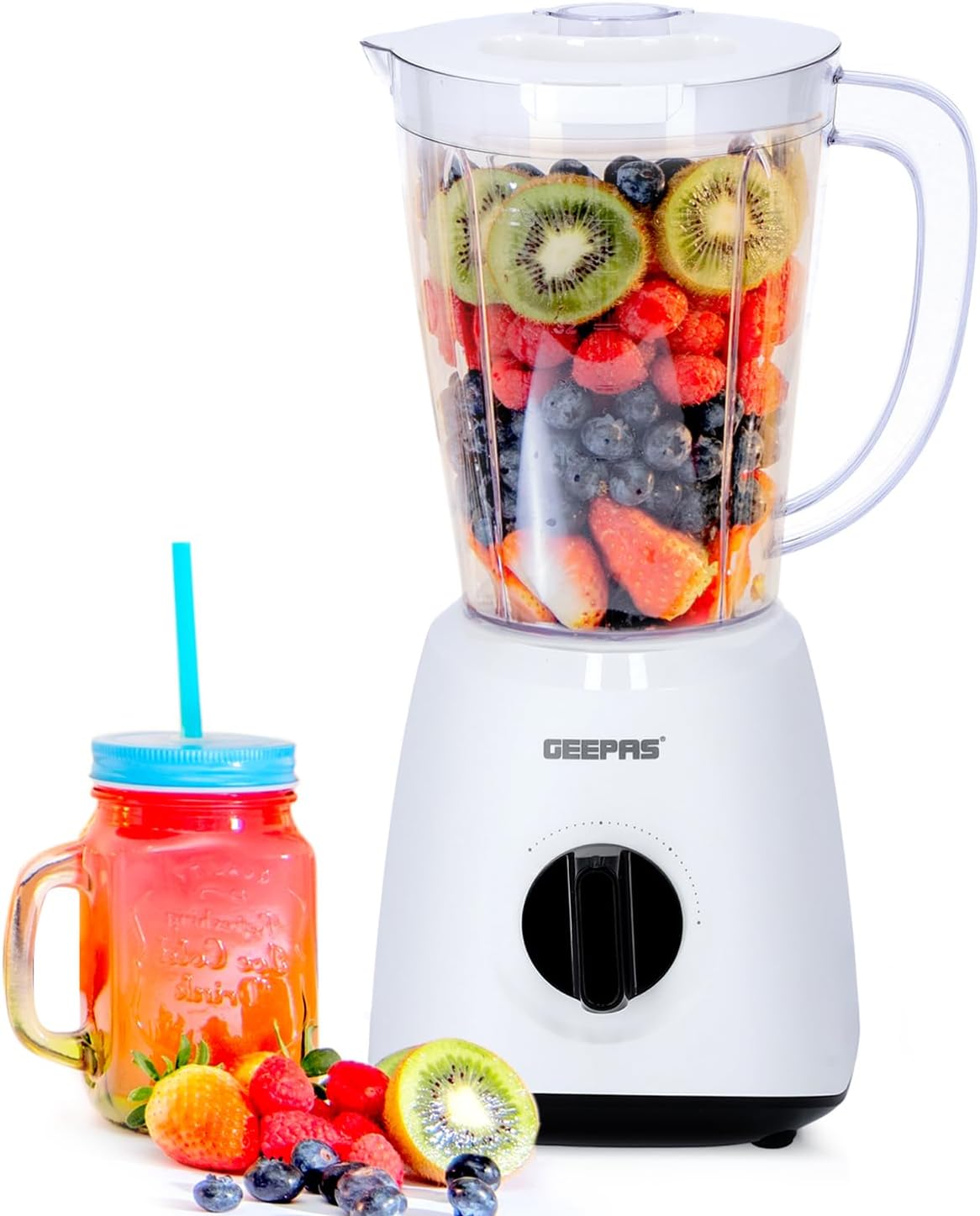 Geepas Geepas - Powerful 600W Powerful Motor Multi - functional 2 in 1 Blender with 2 Speed & Pulse Option|GSB44027T (1.8L) - Al Kabayel Discount CentreGeepas Geepas - Powerful 600W Powerful Motor Multi - functional 2 in 1 Blender with 2 Speed & Pulse Option|GSB44027T (1.8L)Blenders, Mixers & Food ProcessorsGEEPASAl Kabayel Discount Centre