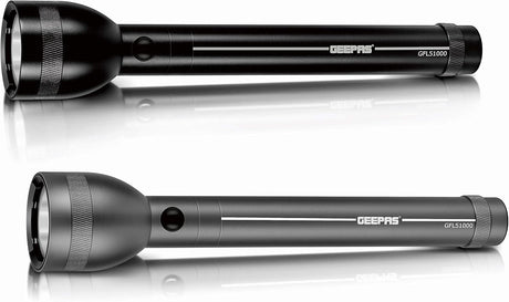 Geepas GFL51000 Rechargeable LED Flashlight - Hyper Bright CRE LED Torch Light | Built - in 3000mAh Li - ion Battery | 8 Hours Working | 2 Years Warranty - Al Kabayel Dicount CenterGeepas GFL51000 Rechargeable LED Flashlight - Hyper Bright CRE LED Torch Light | Built - in 3000mAh Li - ion Battery | 8 Hours Working | 2 Years WarrantyHandheld FlashlightsgeepassAl Kabayel Dicount Center