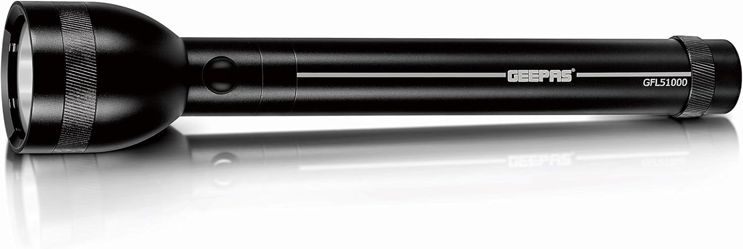 Geepas GFL51000 Rechargeable LED Flashlight - Hyper Bright CRE LED Torch Light | Built - in 3000mAh Li - ion Battery | 8 Hours Working | 2 Years Warranty - Al Kabayel Dicount CenterGeepas GFL51000 Rechargeable LED Flashlight - Hyper Bright CRE LED Torch Light | Built - in 3000mAh Li - ion Battery | 8 Hours Working | 2 Years WarrantyHandheld FlashlightsgeepassAl Kabayel Dicount Center