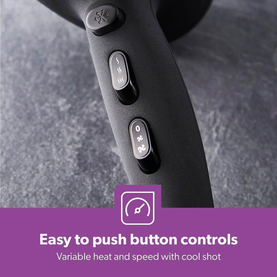 Geepas GHD86019 2200W Powerful Hair Dryer - 2 - Speed & 3 Temperature Settings - Salon Quality with Cool Shot Function for Frizz Free Shine - Portable Hair Dryer - Al Kabayel Dicount CenterGeepas GHD86019 2200W Powerful Hair Dryer - 2 - Speed & 3 Temperature Settings - Salon Quality with Cool Shot Function for Frizz Free Shine - Portable Hair Dryerhair dryergeepassAl Kabayel Dicount Center