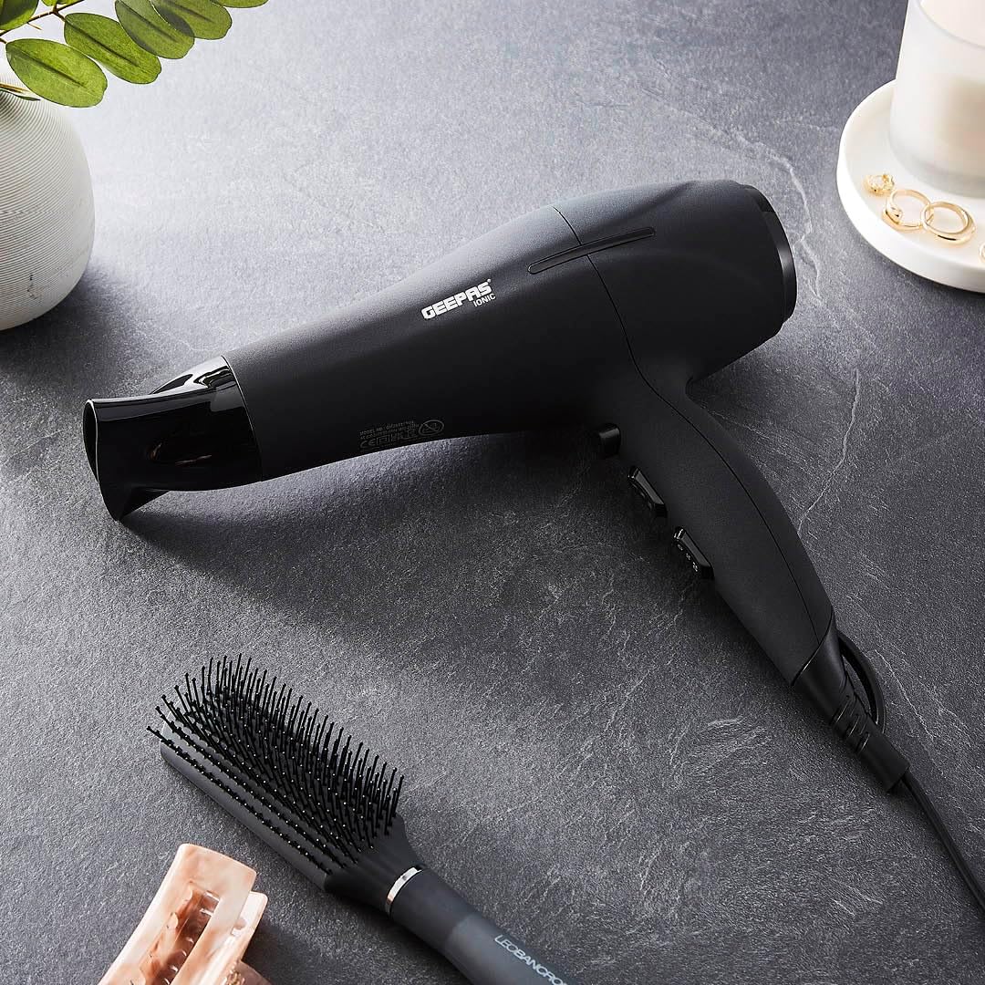 Geepas GHD86019 2200W Powerful Hair Dryer - 2 - Speed & 3 Temperature Settings - Salon Quality with Cool Shot Function for Frizz Free Shine - Portable Hair Dryer - Al Kabayel Dicount CenterGeepas GHD86019 2200W Powerful Hair Dryer - 2 - Speed & 3 Temperature Settings - Salon Quality with Cool Shot Function for Frizz Free Shine - Portable Hair Dryerhair dryergeepassAl Kabayel Dicount Center