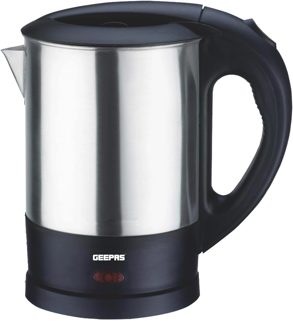 Geepas GK5418 1350W Travel Electric Kettle - Stainless Steel Housing, Boil - Dry & Overheat Protection |Boiler for Hot Water, Tea & Coffee | 1.0L | - Al Kabayel Discount CentreGeepas GK5418 1350W Travel Electric Kettle - Stainless Steel Housing, Boil - Dry & Overheat Protection |Boiler for Hot Water, Tea & Coffee | 1.0L |Electric KettlesGEEPASAl Kabayel Discount Centre