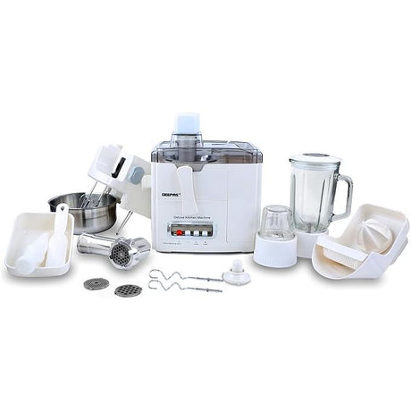 Geepas GSB1650 10 - in - 1 Food Processor & Juicer 400W - Compact Electric Blender, Chopper & Grinder | 1.5L Jar, 2 - Speed Pulse Function for Ice Crusher | 2 Years Warranty - Al Kabayel Dicount CenterGeepas GSB1650 10 - in - 1 Food Processor & Juicer 400W - Compact Electric Blender, Chopper & Grinder | 1.5L Jar, 2 - Speed Pulse Function for Ice Crusher | 2 Years WarrantyFood & Drink AppliancesgeepassAl Kabayel Dicount Center