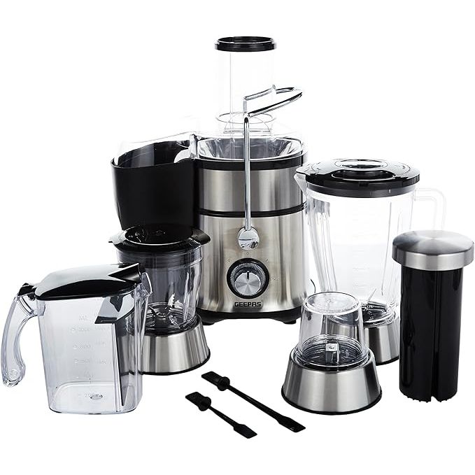Geepas GSB5451 4 - in - 1 Juicer & Blender - Compact Electric Blender, Juicer, Chopper & Grinder | 2 - Speed Pulse Function for Ice Crusher | 800W - 2 Years Warranty - Al Kabayel Dicount CenterGeepas GSB5451 4 - in - 1 Juicer & Blender - Compact Electric Blender, Juicer, Chopper & Grinder | 2 - Speed Pulse Function for Ice Crusher | 800W - 2 Years WarrantyFood & Drink AppliancesgeepassAl Kabayel Dicount Center