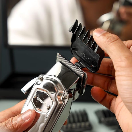 GEEPAS Rechargeable Hair and Beard Trimmer, Detachable Blades and Waterproof IPX7/ LED Display, Cordless - GTR57510, Silver - Al Kabayel Discount CentreGEEPAS Rechargeable Hair and Beard Trimmer, Detachable Blades and Waterproof IPX7/ LED Display, Cordless - GTR57510, SilverPersonal Care & Styling ToolsGEEPASAl Kabayel Discount Centre