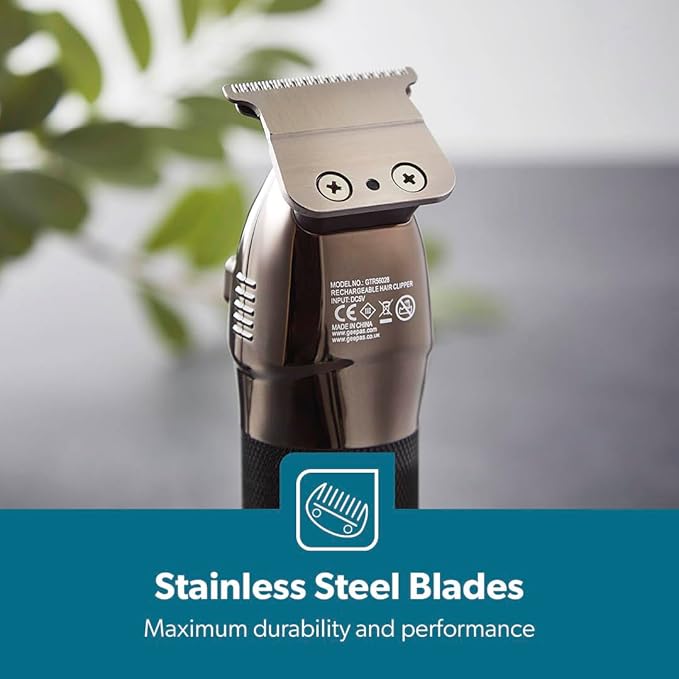 Geepas Rechargeable Hair Clipper with LED Display, GTR56028 | Lithium Battery, 120mins Working | Stainless Steel Blades | Travel Lock | USB Charging | 4 Guide Combs - Al Kabayel Dicount CenterGeepas Rechargeable Hair Clipper with LED Display, GTR56028 | Lithium Battery, 120mins Working | Stainless Steel Blades | Travel Lock | USB Charging | 4 Guide CombstrimmergeepassAl Kabayel Dicount Center