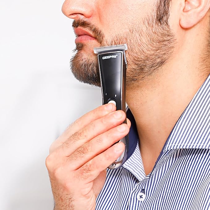 Geepas - Rechargeable Trimmer, Adjustable Trimming Guide, GTR56024 | Cordless Trimmer for Men's Beard | Charging Indicators | Hair Clipper & Beard Stubble Trimmer Kit - Al Kabayel Dicount CenterGeepas - Rechargeable Trimmer, Adjustable Trimming Guide, GTR56024 | Cordless Trimmer for Men's Beard | Charging Indicators | Hair Clipper & Beard Stubble Trimmer KittrimmergeepassAl Kabayel Dicount Center