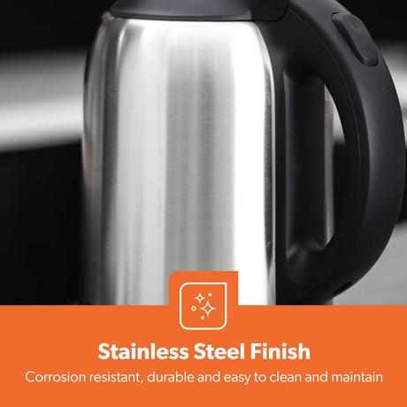 Geepas Stainless Steel Electric Kettle With Auto Shutt off and Boil Dry Protection 1.8 L 1800 W GK5466 Silver/Black - Al Kabayel Discount CentreGeepas Stainless Steel Electric Kettle With Auto Shutt off and Boil Dry Protection 1.8 L 1800 W GK5466 Silver/BlackElectric KettlesGEEPASAl Kabayel Discount Centre