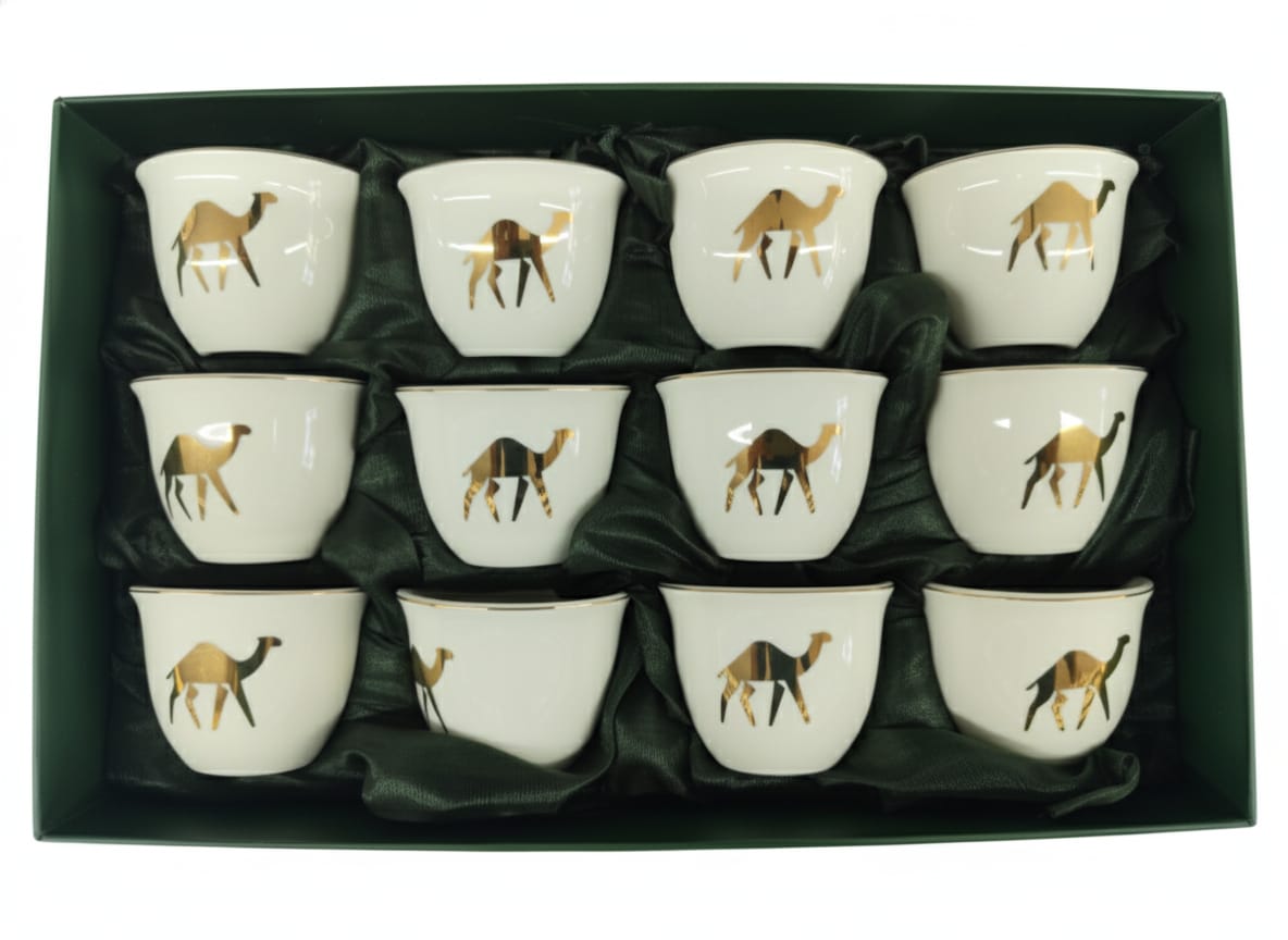 Germax 12 Pieces National Day Limited Edition Ceramic Cawa Cup Set – Traditional Camel Theme Design for Festive Serving - Al Kabayel Discount CentreGermax 12 Pieces National Day Limited Edition Ceramic Cawa Cup Set – Traditional Camel Theme Design for Festive ServingTea SetsGERMAXAl Kabayel Discount Centre
