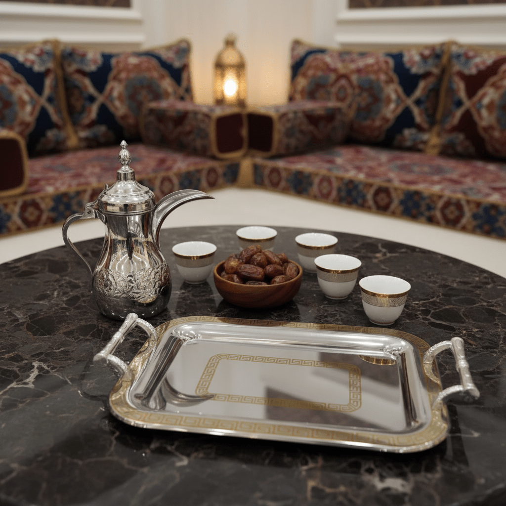 Germax Golden & Stainless Steel Rectangle Serving Tray with Handles - 26cmX40cm - Al Kabayel Discount CentreGermax Golden & Stainless Steel Rectangle Serving Tray with Handles - 26cmX40cmServing TraysGERMAXAl Kabayel Discount Centre