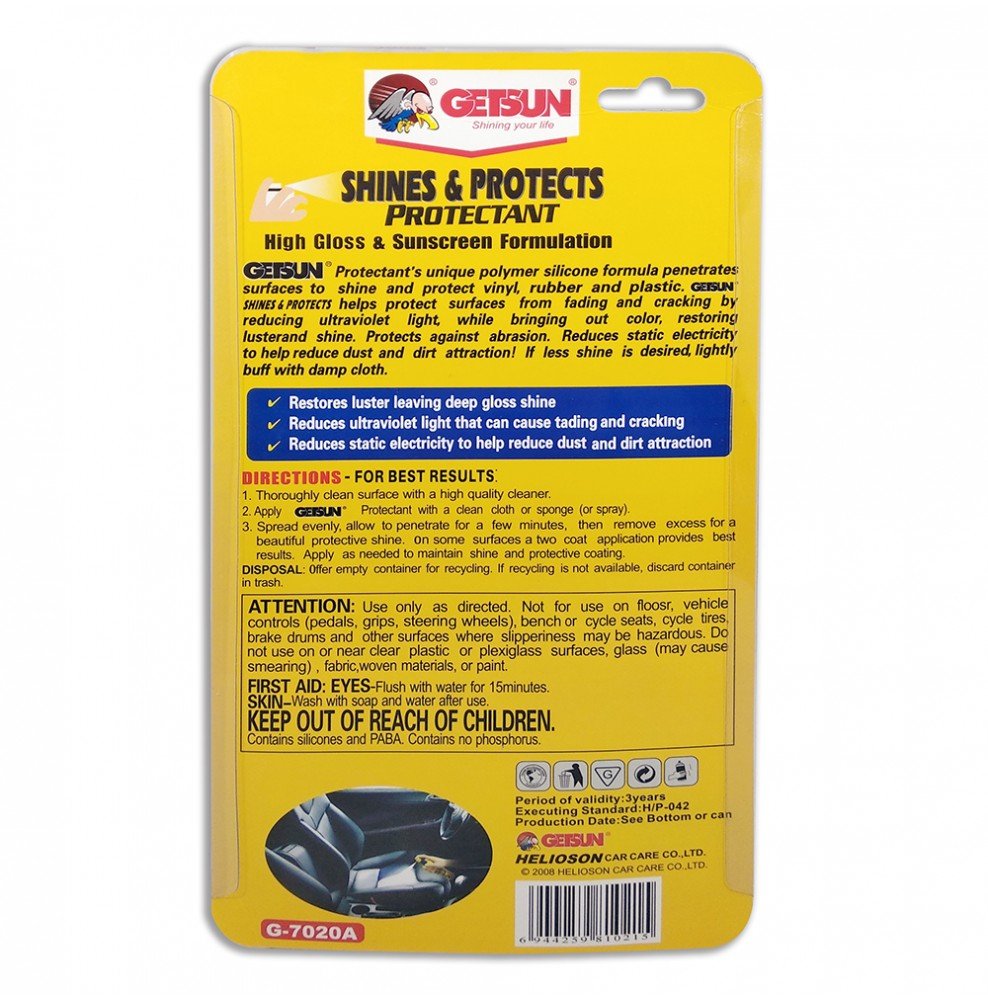 Getsun Shines & Protects & Auto Protectant - 295ml - Al Kabayel Discount CentreGetsun Shines & Protects & Auto Protectant - 295mlAutomotiveGetsunAl Kabayel Discount Centre