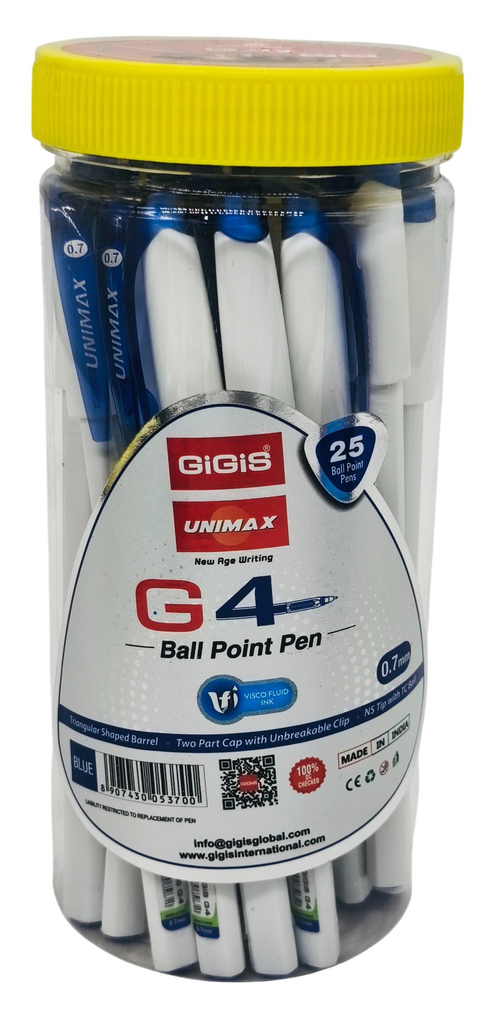 GIGIS 25pcs Unimax G4 0.7mm Ball Point Pen, Blue - Al Kabayel Discount CentreGIGIS 25pcs Unimax G4 0.7mm Ball Point Pen, BluePens, Pencils & MarkersGIGISAl Kabayel Discount Centre