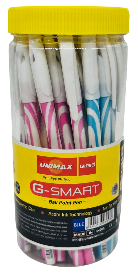 GIGIS 40pcs Unimax G - Smart 0.7mm Ball Point Pen, Blue - Al Kabayel Discount CentreGIGIS 40pcs Unimax G - Smart 0.7mm Ball Point Pen, BluePens, Pencils & MarkersGIGISAl Kabayel Discount Centre