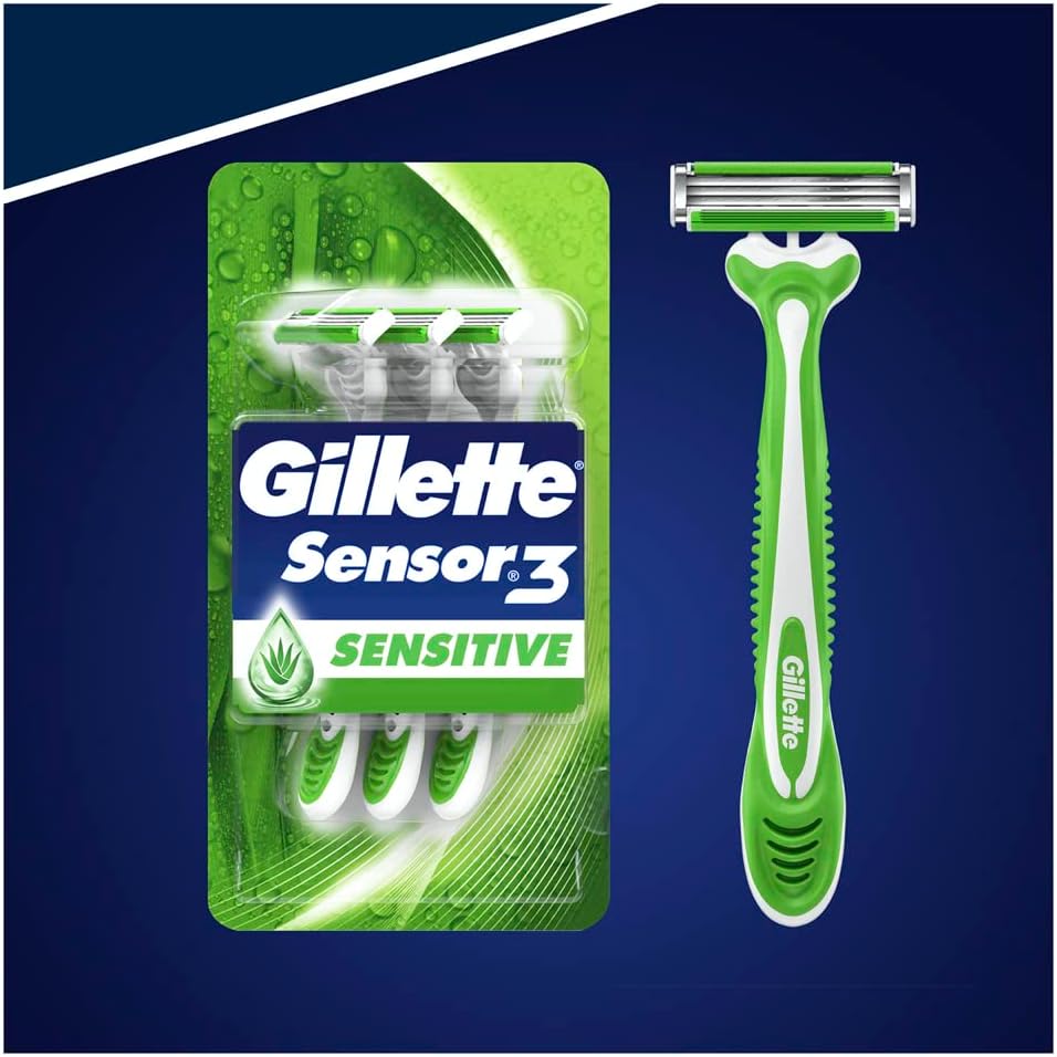 Gillette Blue 3 Sensitive Men's Disposable Razors - 3 Pieces - Al Kabayel Discount CentreGillette Blue 3 Sensitive Men's Disposable Razors - 3 PiecesPersonal Care & Styling ToolsGILLETTEAl Kabayel Discount Centre