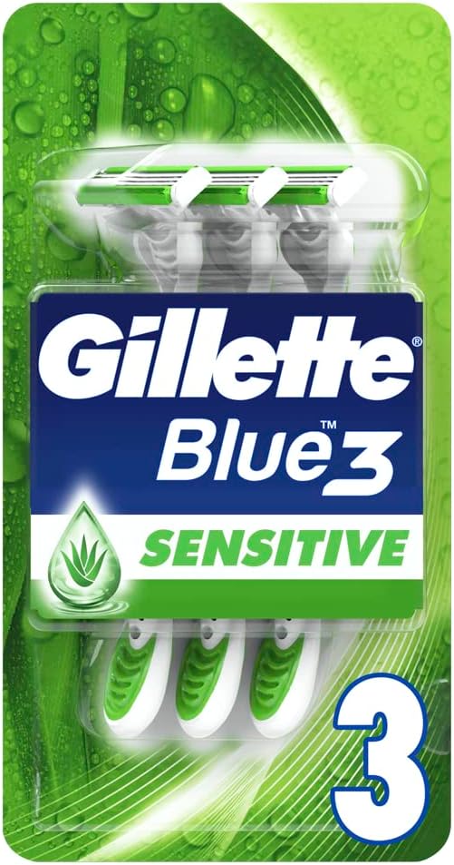 Gillette Blue 3 Sensitive Men's Disposable Razors - 3 Pieces - Al Kabayel Discount CentreGillette Blue 3 Sensitive Men's Disposable Razors - 3 PiecesPersonal Care & Styling ToolsGILLETTEAl Kabayel Discount Centre
