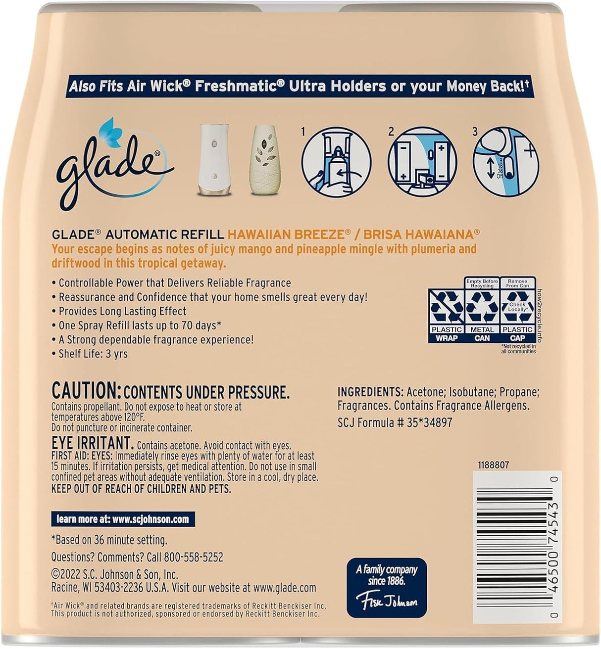 Glade Automatic Refill Hawaiian Breeze, 269ml - Al Kabayel Discount CentreGlade Automatic Refill Hawaiian Breeze, 269mlAir FreshenersSC JOHNSONAl Kabayel Discount Centre