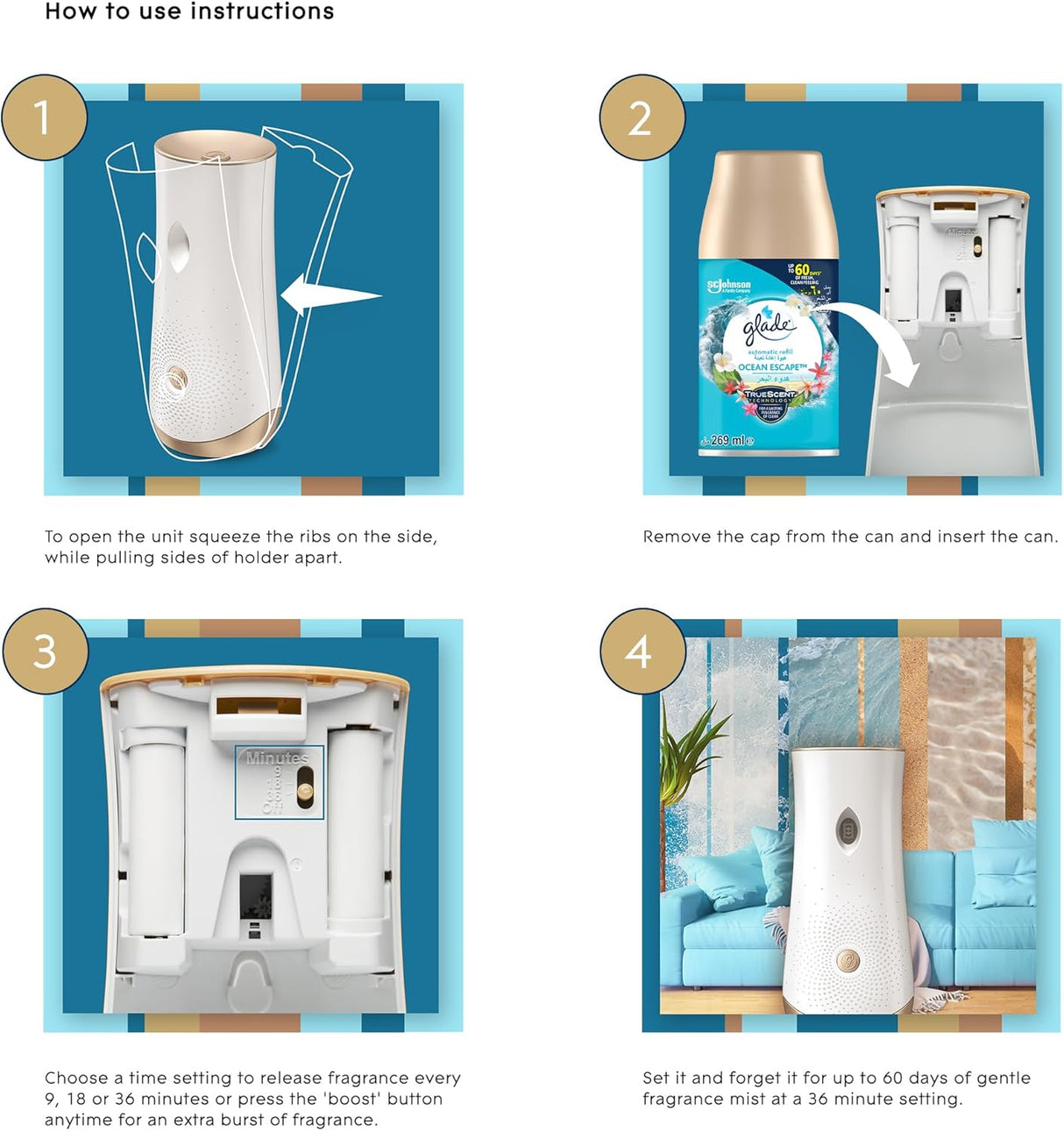 Glade Automatic Refill Ocean Escape, 269ml - Al Kabayel Discount CentreGlade Automatic Refill Ocean Escape, 269mlAir FreshenersSC JOHNSONAl Kabayel Discount Centre